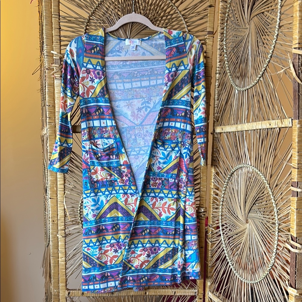 Lularoe colorful boho open duster cardigan